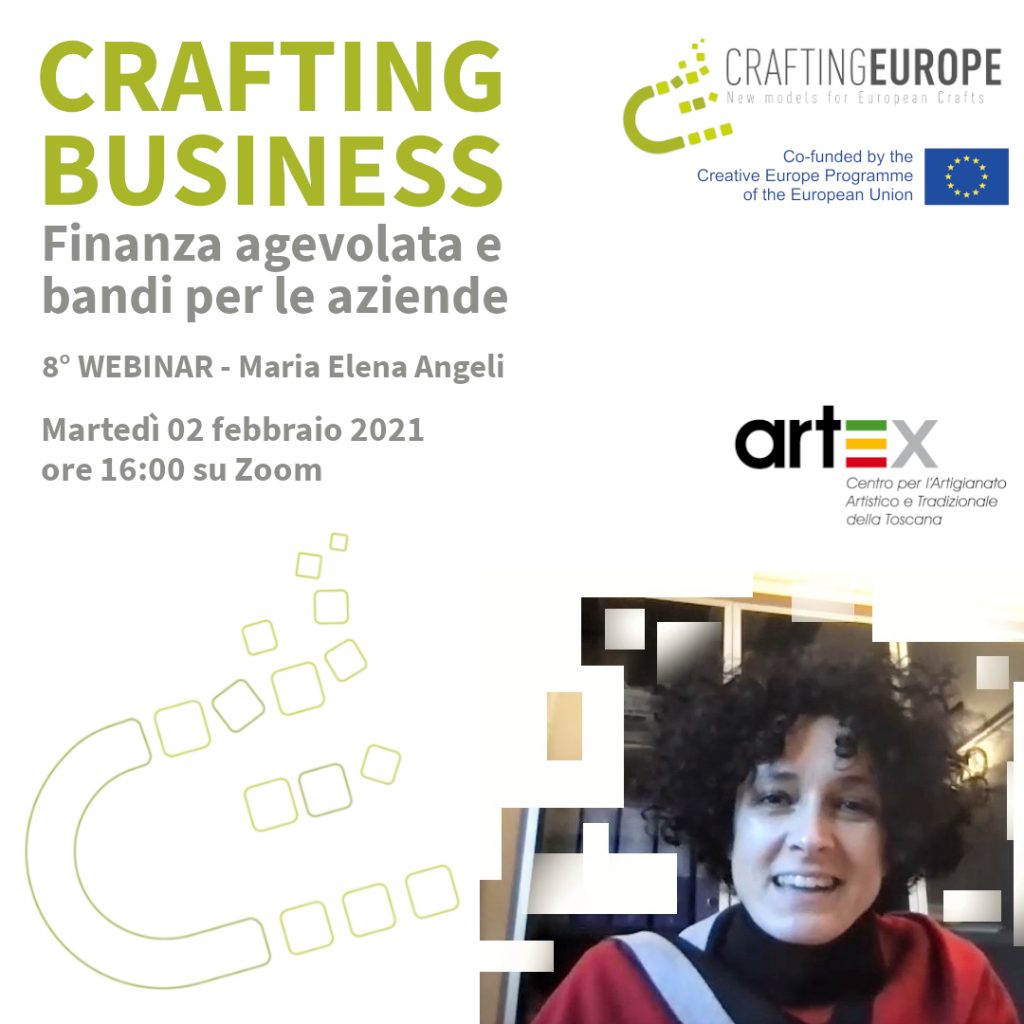 Crafting Business in Italy #8 Finanza agevolata e bandi per le aziende - Maria Elena Angeli
